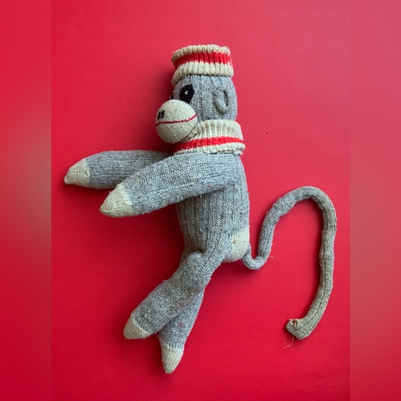 Vintage Gray Knit Sock Monkey - Picture 5 of 11